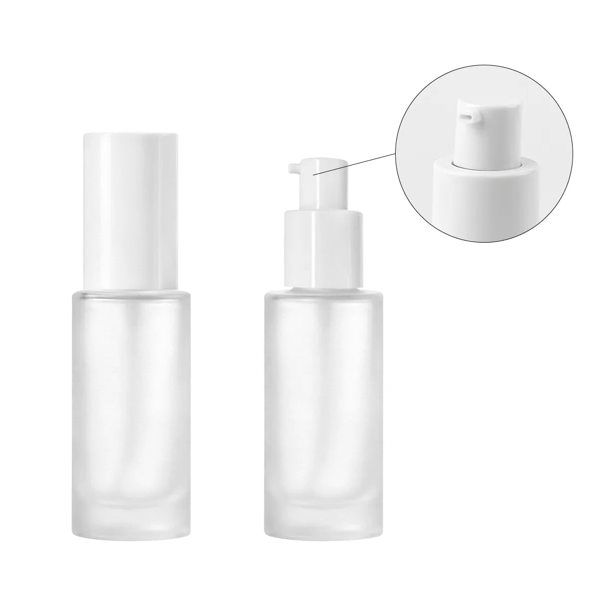 KAIYA pump foundation bottle with clear body and press pump closure for liquid foundation and cosmetic bottle packaging projects