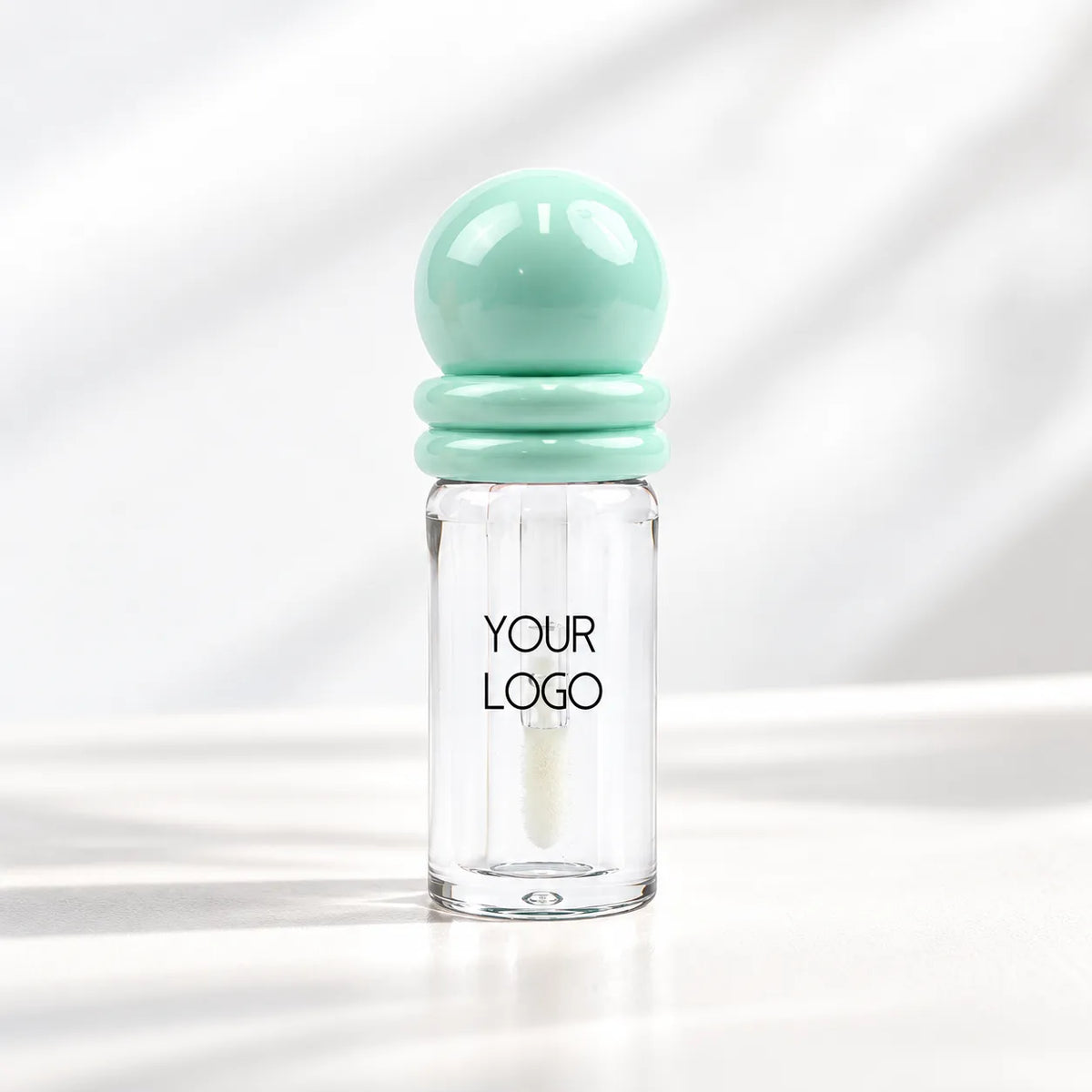 Round Lip Gloss Containers with Double-Ring Ball Caps – C27100