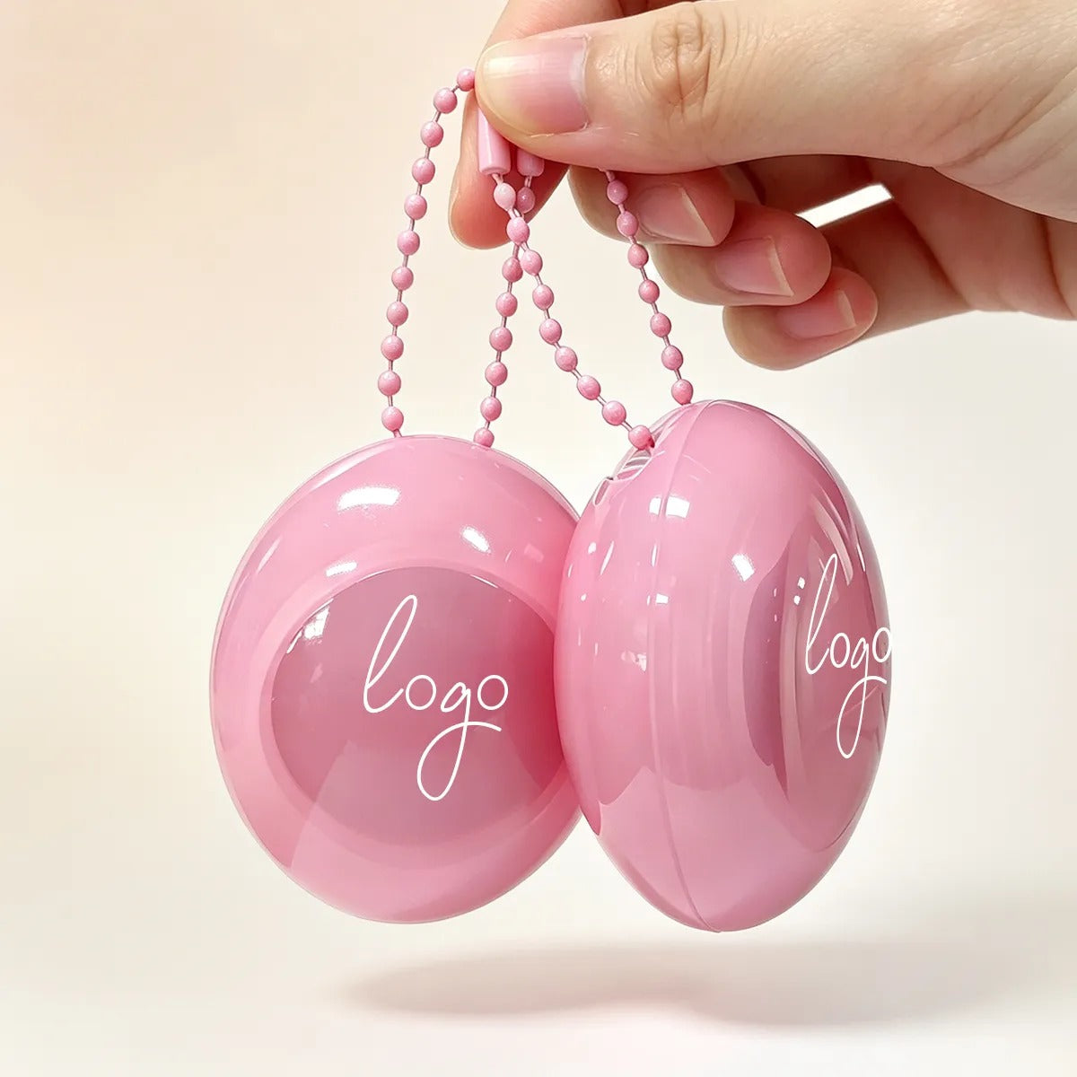 Small lip balm jars with portable keychain design for custom mini balm container projects by KAIYA