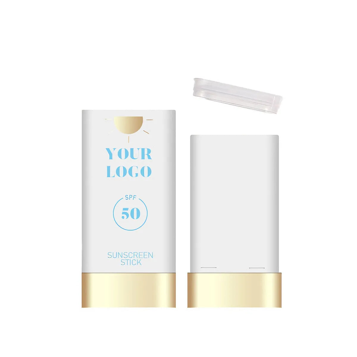 KAIYA sunscreen stick packaging with twist-up structure and protective cap for solid SPF and primer stick formulas