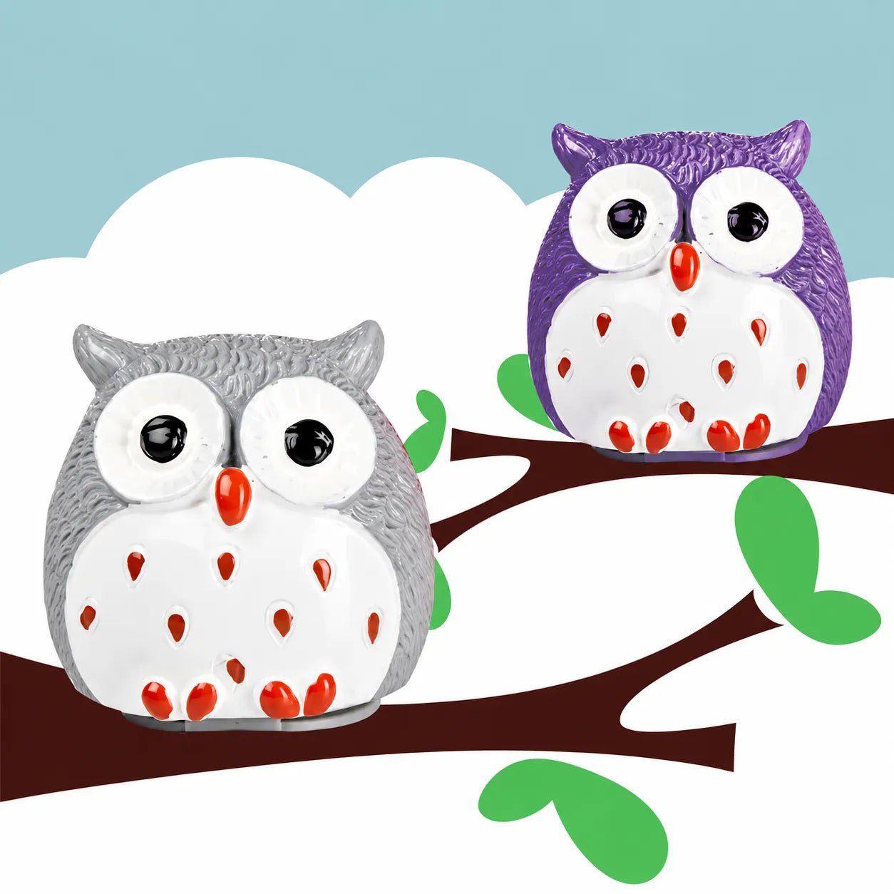 Kaiya kids makeup packaging with cute cosmetic packaging in owl-shaped containers for novelty beauty products.