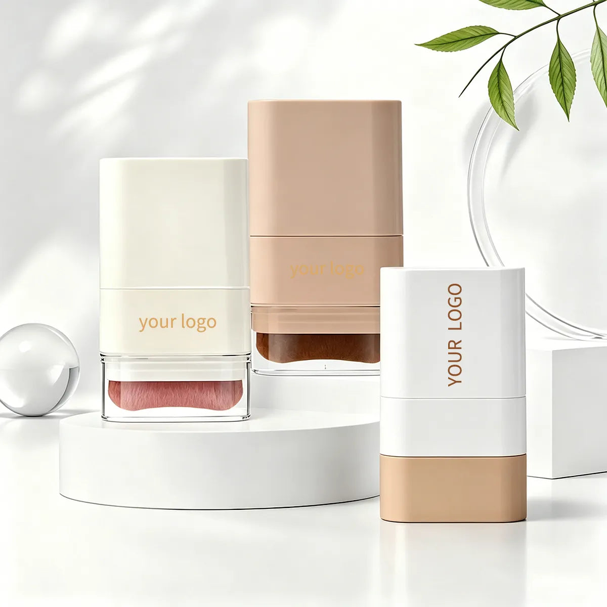 Sunscreen sustainable packaging with eco-friendly bottle and stick containers for custom sun care products