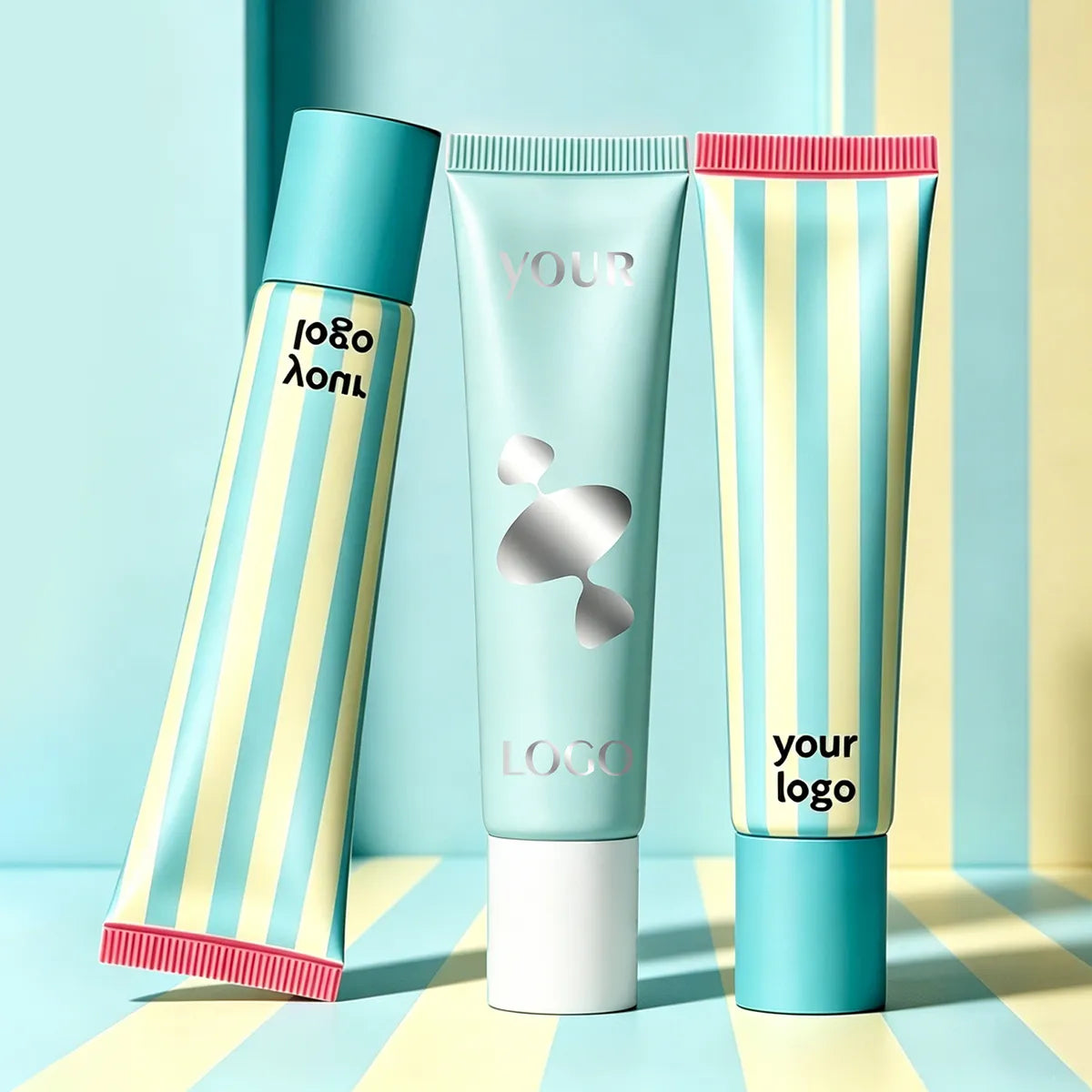 Sunscreen tube packaging with colorful squeeze tube designs for custom sun care products